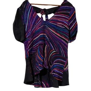 Anthropologie Plenty by Tracy Reese Flutter sleeve blouse Multicolored Size M